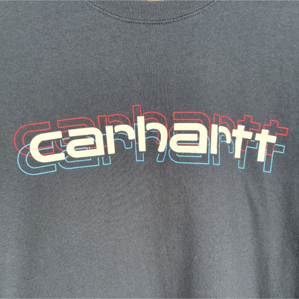 Carhartt Men's Loose Fit Logo Graphic T-Shirt Size M Navy Blue 100% Cotton - Picture 3 of 9
